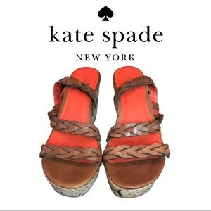 kate spade Cork Wedge Sandals 8.5